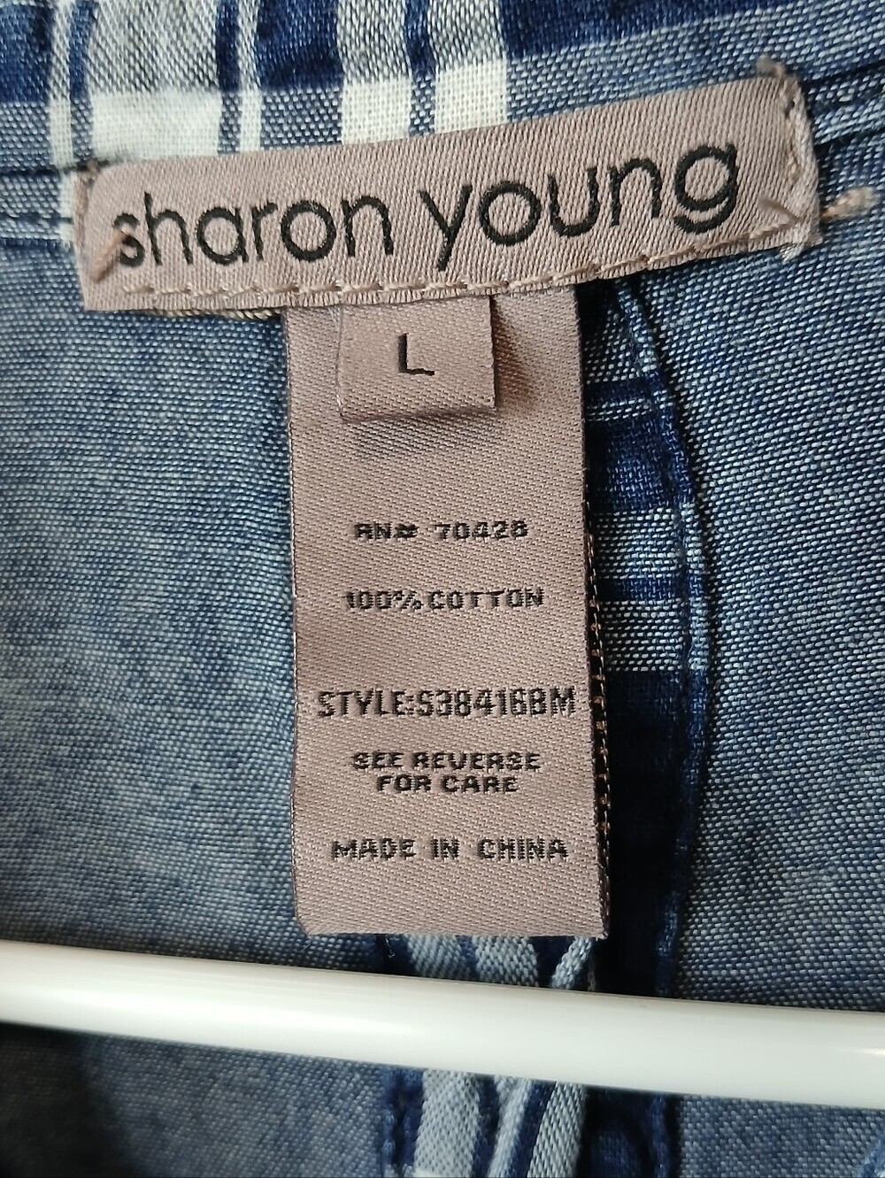 Sharon Young 100% Cotton Embroidered Button Down Shirt Large Oversized Comfy Fal - Picture 5 of 8